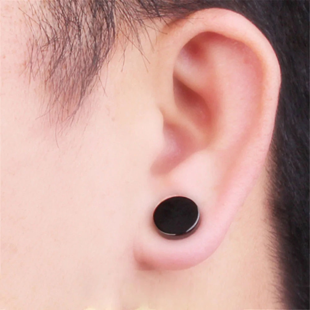 

1PCS Round Beautiful Circle Non Piercing Strong Magnet Magnetic Mens Ear Clip Girls Earrings 6mm/7/9/10/12/14mm
