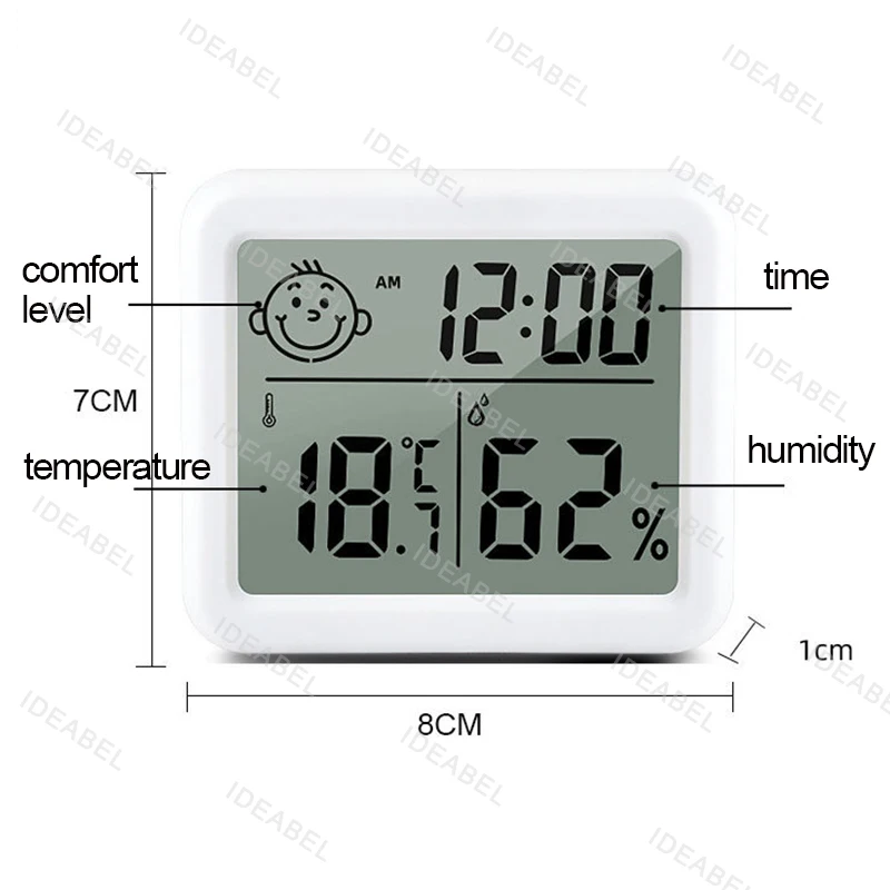 Digital Thermometer Hygrometer LCD Wall Clock
