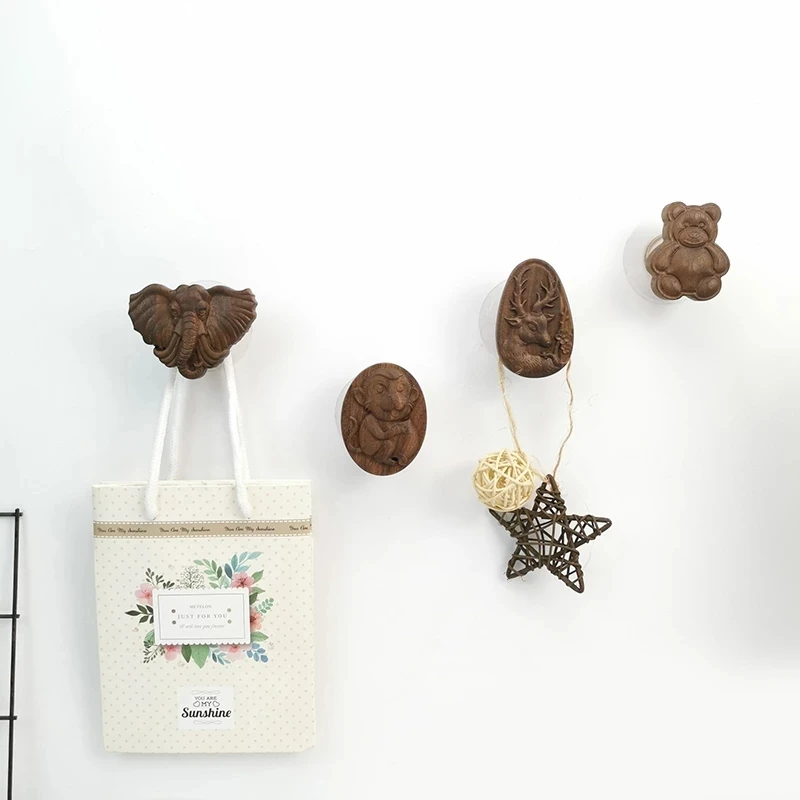 

Wooden Creative Hook Wall Mounted Decorative Hanger Wall Animal Rack Key Holder Coat Shelf Home Accessories Gadgets Storage Org