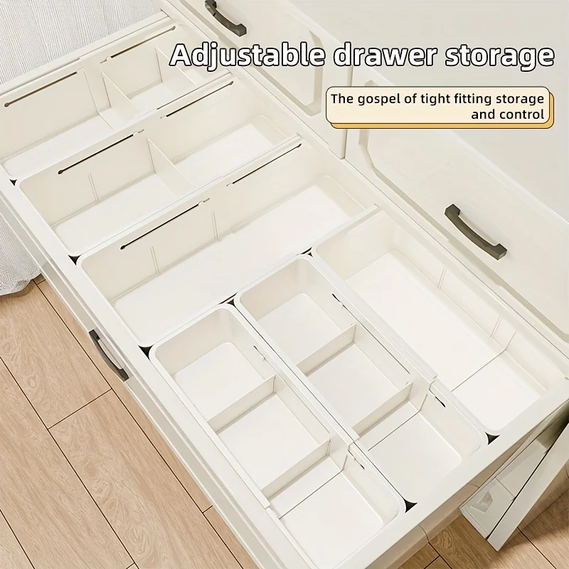 Adjustable Drawer-Retractable Divider Storage Box for Bedroom, Bathroom, Kitchen, Office. Ideal for Underwear, Cosmetics