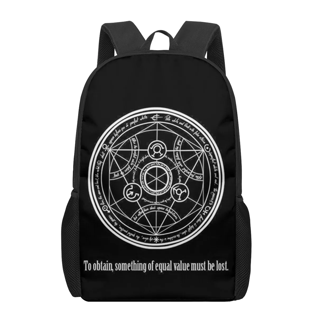 anime Fullmetal Alchemist 3D Pattern School Bag for Children Girls Boys Casual Book Bags Kids Backpack Boys Girls Schoolbags Bag