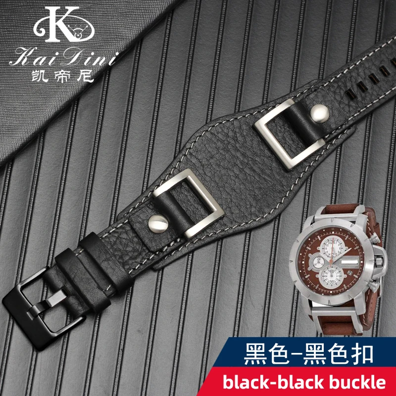 Premium Vintage Style Leather Watch Strap - Cowhide Wristband