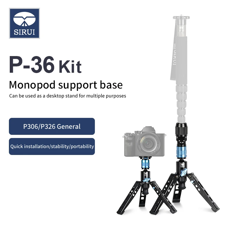 Monopiede In Carbonio SIRUI P-326 Per Fotocamera - 6 Sezioni, Estendibile Fino A 156cm, Portatile, Carico Max 10kg