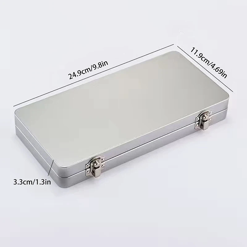 내구성 있는 플립 탑 직사각형 정리함 클래식 메탈 보관함 뚜껑 포함 화장품 문구류 사무용품 디스플레이 케이스