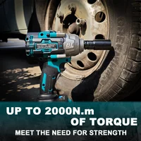 21V Brushless Electric Impact Wrench 2000N.m Max Rechargable Wrench Handheld Power Tool for Makita 18v Battery(No Battery) 2