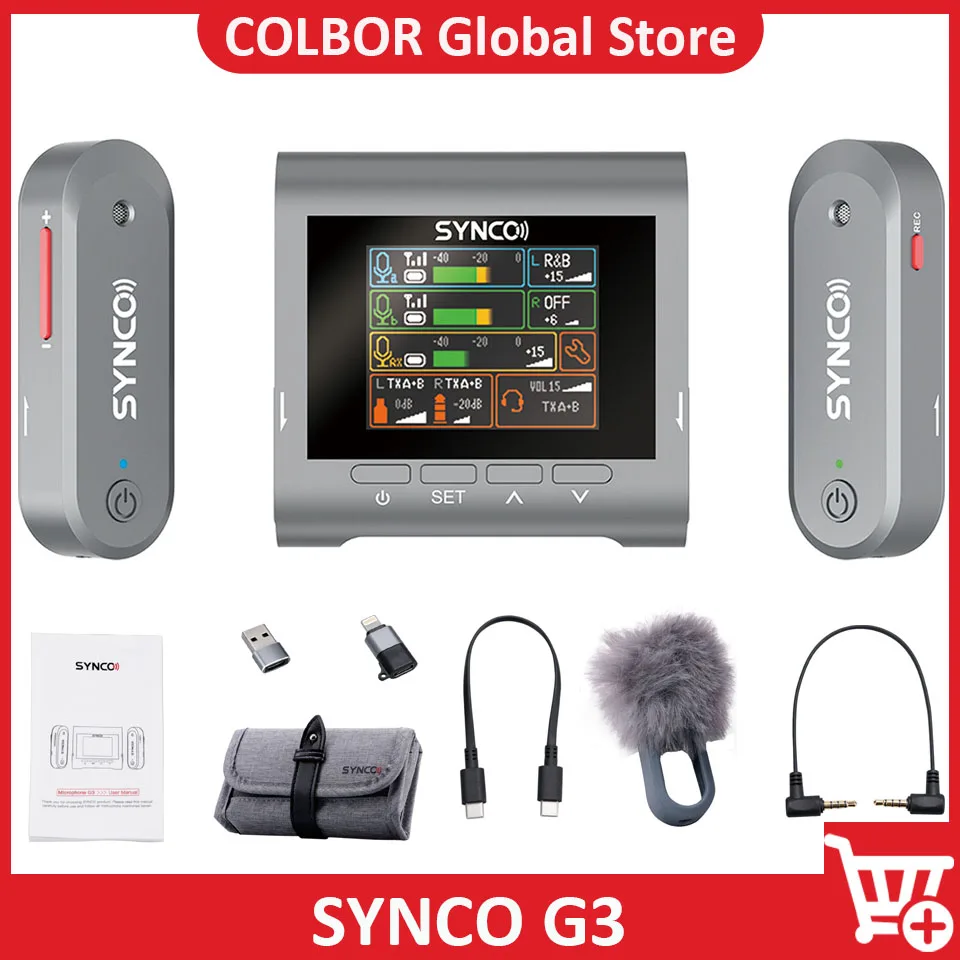 

SYNCO G3 Беспроводной петличный микрофон для Iphone Type C Профессиональное шумоподавление Dslr Портативная камера-передатчик для видеоблогов