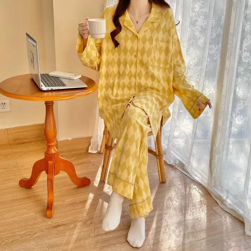 Prinses Wind Pyjama Vrouwen Lente Herfst Nachtkleding Nieuwe Lieve En Mooie Loungewear Losse Broek Met Lange Mouwen Homewear Pak