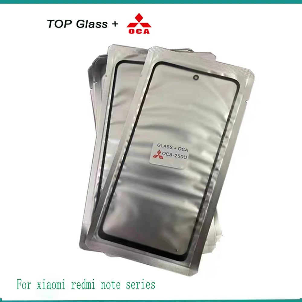 

5Pcs GLASS +OCA LCD Front Outer Lens For Redmi Note 7 8 9T 9S 10 10S 10T 12 11S 11SE 11E 12T Pro Plus 4G 5G Touch Screen