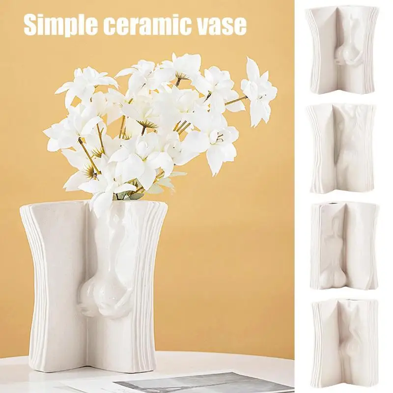 

Tabletop Flower Vase Imitation Ceramic Plastic Flower Vase Pot Home Living Room Desktop Decor Wedding Centerpiece Arrangement