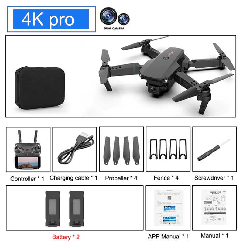 Foldable Rc Drone 4k Pro HD Dual WiFi Camera Wide-Angle Remote Control Plane Quadcopter One Key Return Mini Drones Boy Toy Gift explorers 4ch remote control quadcopter 2.4 g RC Quadcopter