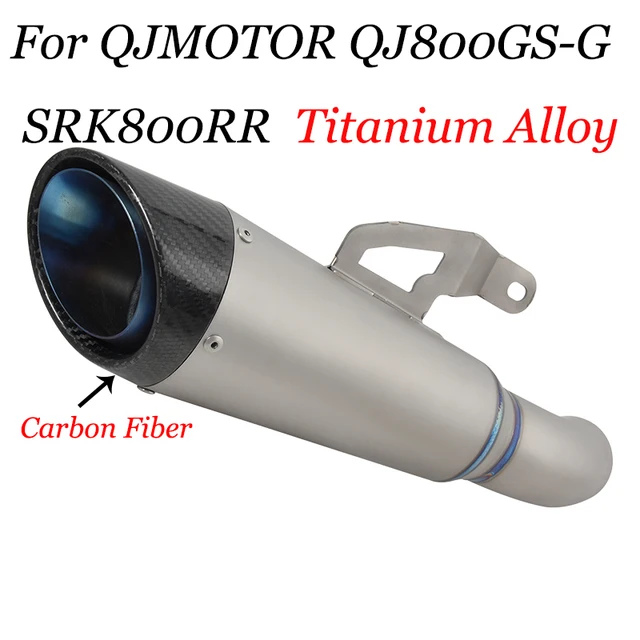 Motorcycle GP Exhaust Escape Moto Systems Modified Mid Link Titanium Alloy Muffler Slip On For QJMOTOR QJ800GS-G SRK800RR QJ800