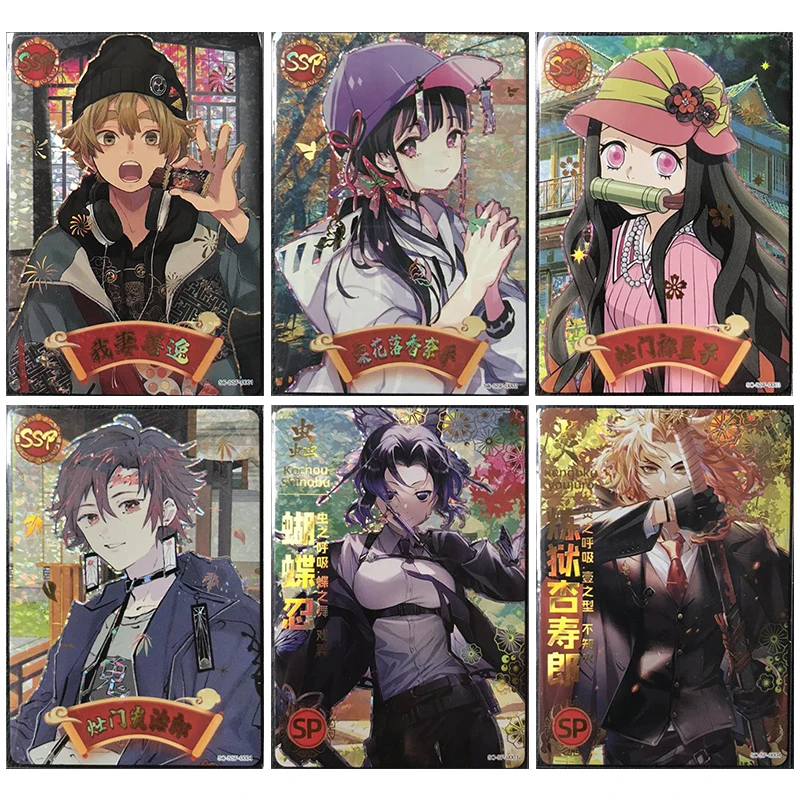 

Anime Demon Slayer Rare SP SSP Flash Cards Tsuyuri Kanao Rengoku Kyoujurou Toys for boys Collectible Cards Birthday Gifts