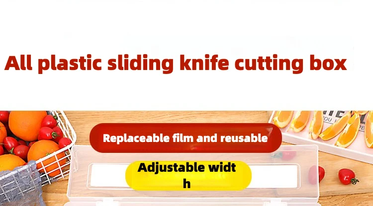 Description Picture 4 of itemProfessional Plastic Kitchen Dispenser Slide Cutter Film Paper Holder Useful Stretch Film Cling Wrap Dispenser Smoothly Cutting