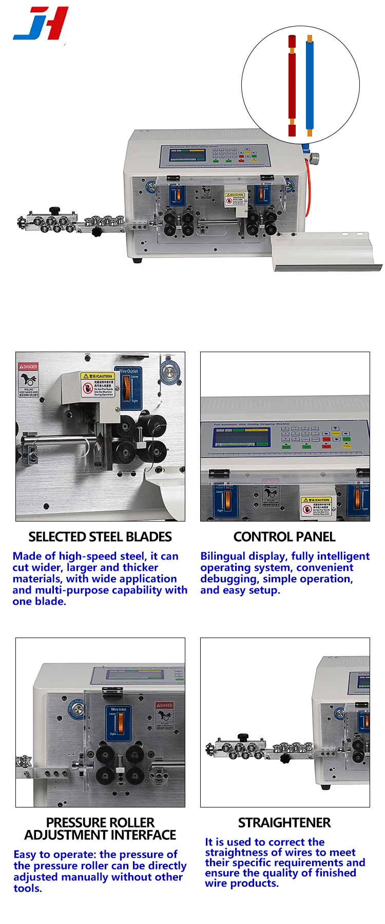 Automatic Wire Stripping Machine JH-MAX1-8N Computer Type Stripping Tool for Ele