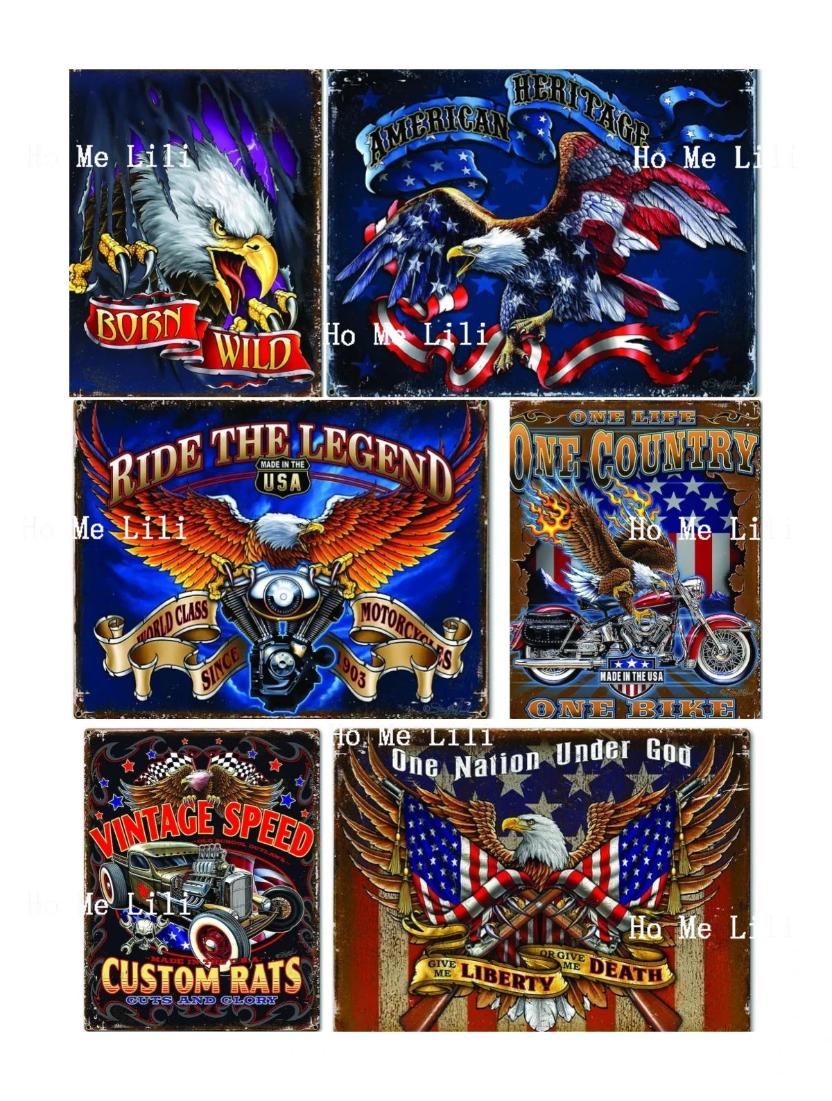 Retro American Bird Fast And Furious Moto Race Vintage Metal Sign Wall Decor Per Bar Ristoranti Caffè Pub