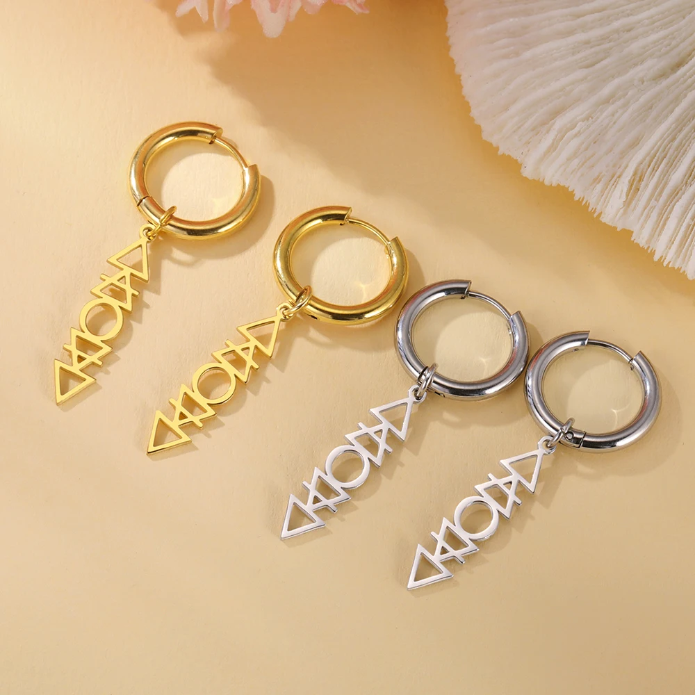 Dawapara Element Symbole Tropfen Ohrringe Planetär Feuer Erde Wasser Luft Symbole Alchemistischer Charme Edelstahl Schmuck – Detail 13