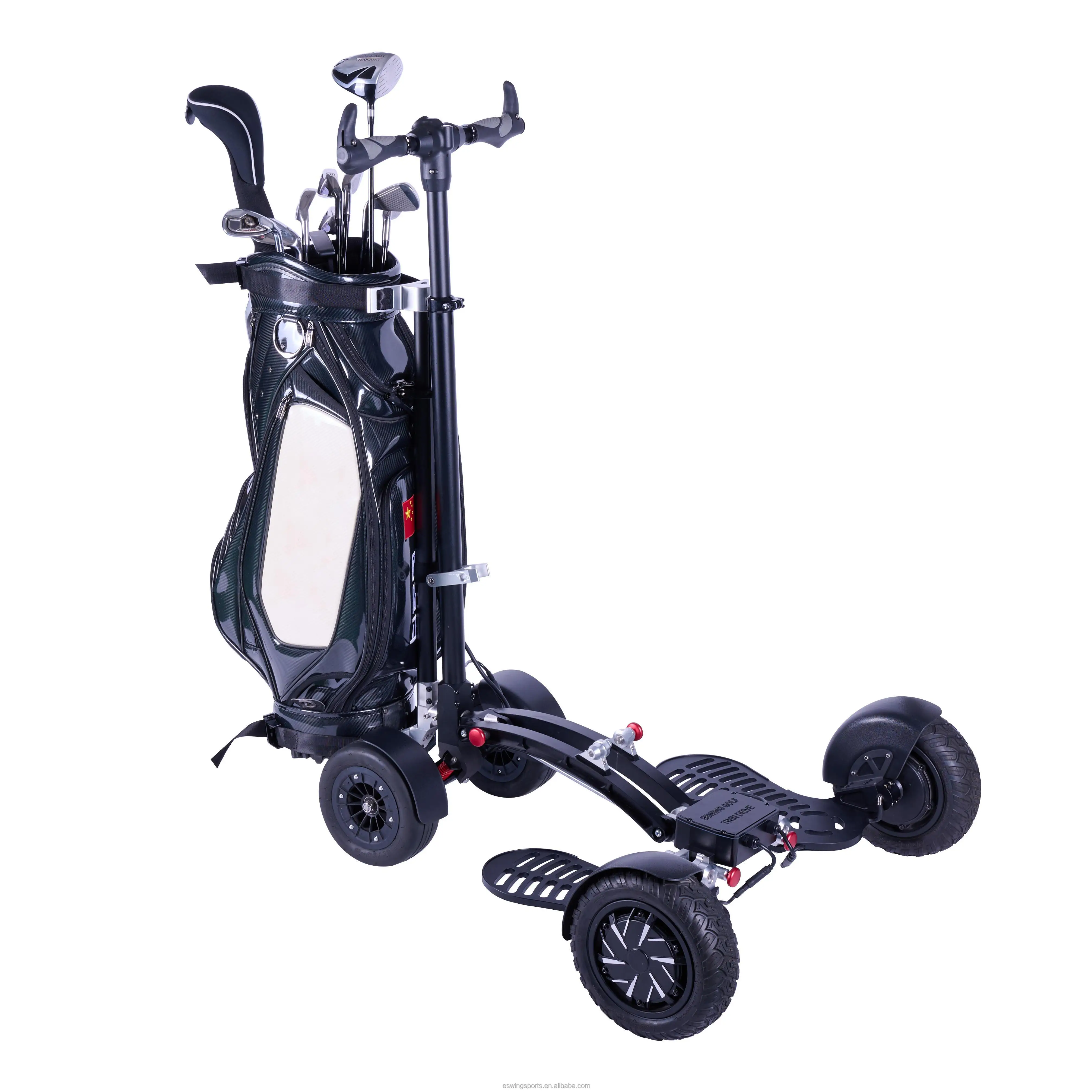 Golf Trolley Four Wheel 10 Inch Folding Light Weight 1600W Electric Golf Scooter for Sale