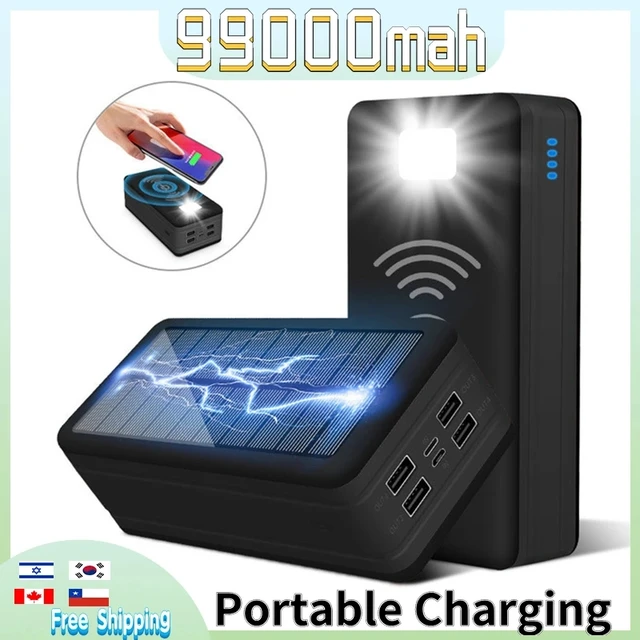 50000 mAh Solar Power Bank Qi Wirless Lade Poverbank Handy Externe Batterie  Ladegerät Power 50000 mAh für Xiaomi Mi - AliExpress