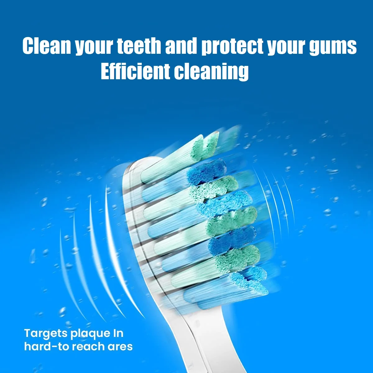 윤치 Y5 및 C2 전동 칫솔 헤드용 교체 브러시 헤드 8개, 검정색 및 흰색, 윤치 C2 및 Y5 전용