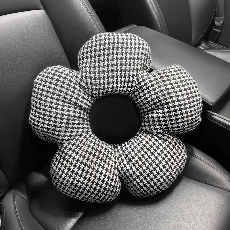 Klassische Blume Form Auto Taille Kissen Weiche Plüsch Auto Sitzkissen  Lenden Unterstützung Rest Auto Innen Ornamente Für Auto Home decor