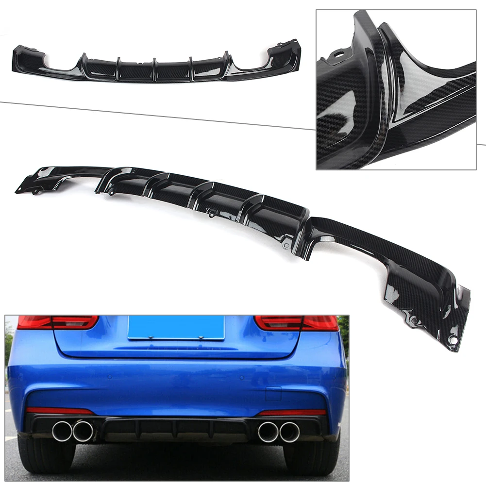 

Carbon Fiber Styling Car ABS Rear Bumper Diffuser Lip Cover Trim For BMW F30 325i 335i 2012 2013 2014 2015 2016 2017 2018