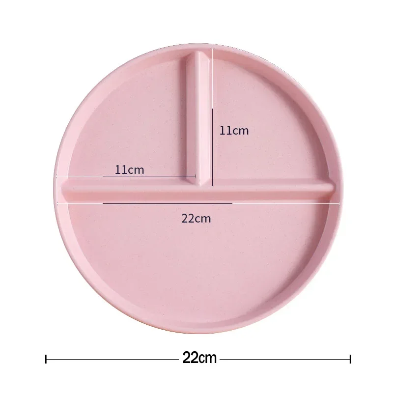 Divided Dinner Plate Children's Three-compartment Household Adult Anti-fall Plastic divided dinner plate