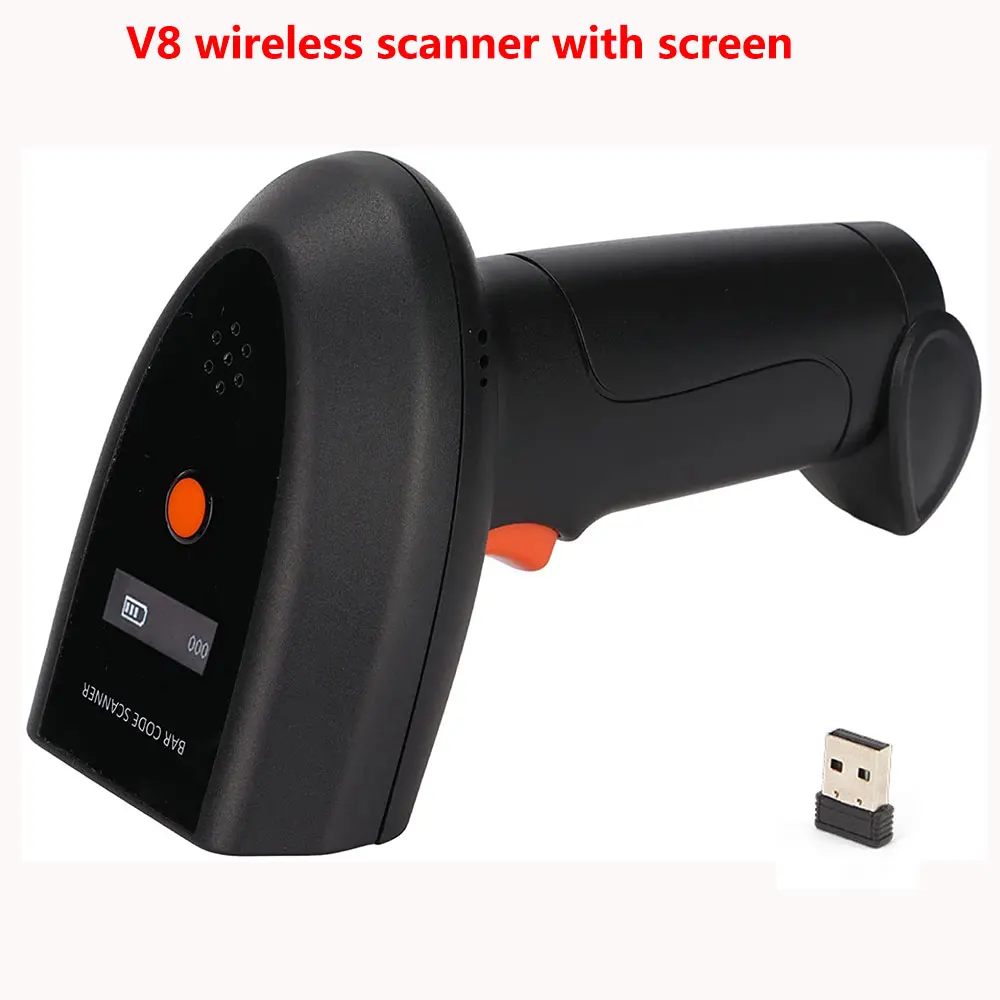 Handheld 1D/2D 2.4G Wireless Barcode Scanner With Smart Voice QR PDF417 Bar Code Scanner Reader For Supermarket