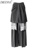 ZMEENNA Gray Stripe Patchwork Skirt Gauze Pants 2 Piece Sets For Women 2025 Spring Fashion Female New Elegant Pants ZM616 1