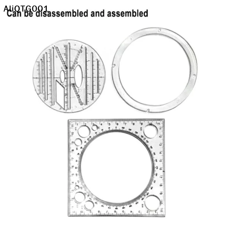 다기능 회전식 도면 템플릿 예술 디자인 건축 건설 건축가 입체 기하학 원형 측정 눈금자