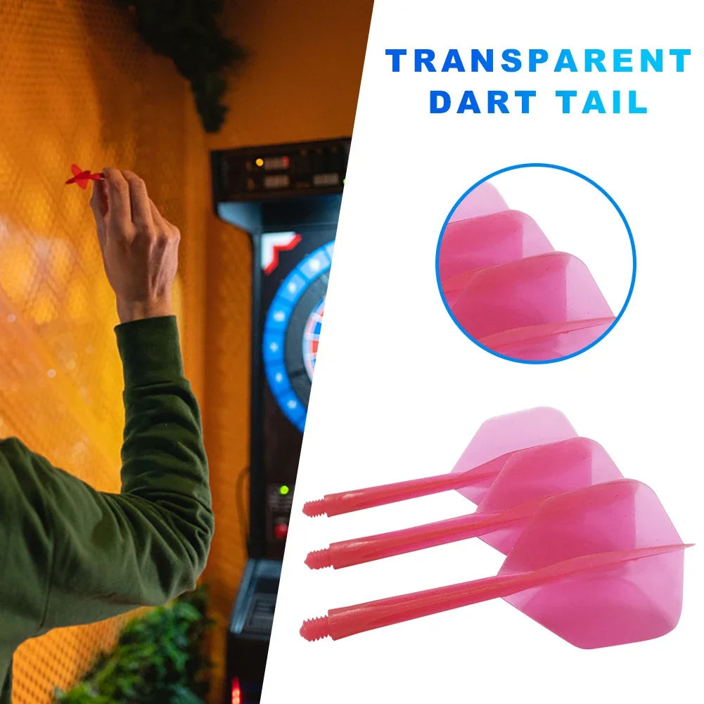 12-3PCS Professional Dart Flights 2BA Plastic Transparent Shafts Darts Anti-Drop Integrated Darts Flights for Indoor Outdoor
