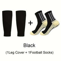 Non - Slip Anti - Friction Silicone Bottom Sports Socks - Breathable Athletic Leg Covers (Black)