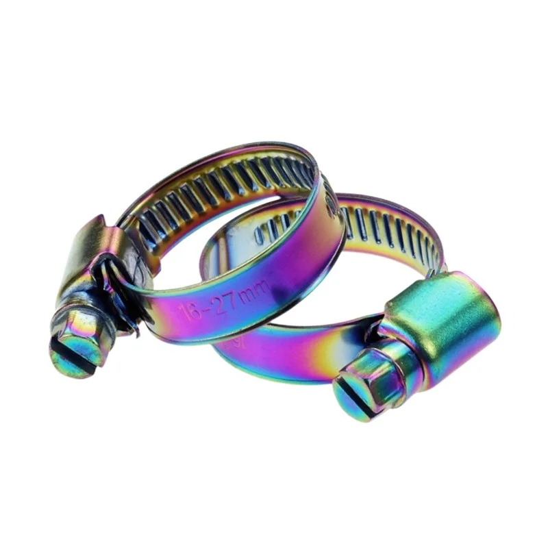 

5 Pieces Motorcycle Hose Clamps Throat Clamps Air Filter Clips Plating Color Universal for Honda Yamaha Kawasaki Suzuki Ktm Bmw