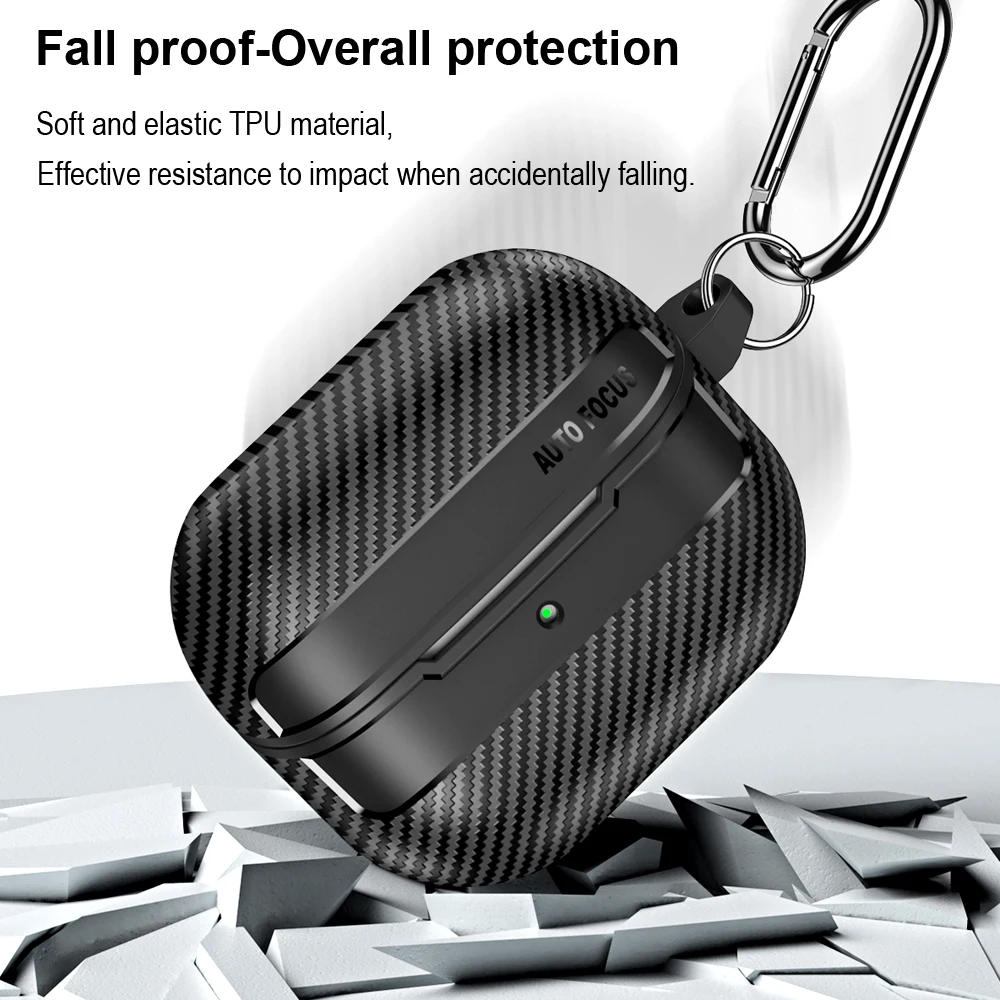 New Carbon Fiber Earphone Protective Cover For Samsung Galaxy Buds 3 / Buds 3 Pro Cover With Keychain Accessories Shockproof Bag Best Sellers In Consumer Electronics