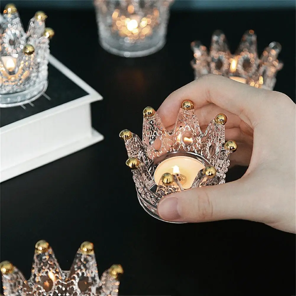 7.5cm Storage Tray Glass Crown Shape Makeup Sponge Holder 3D Decorative Jewelry Storage Resin Transparent Storage For Desktop