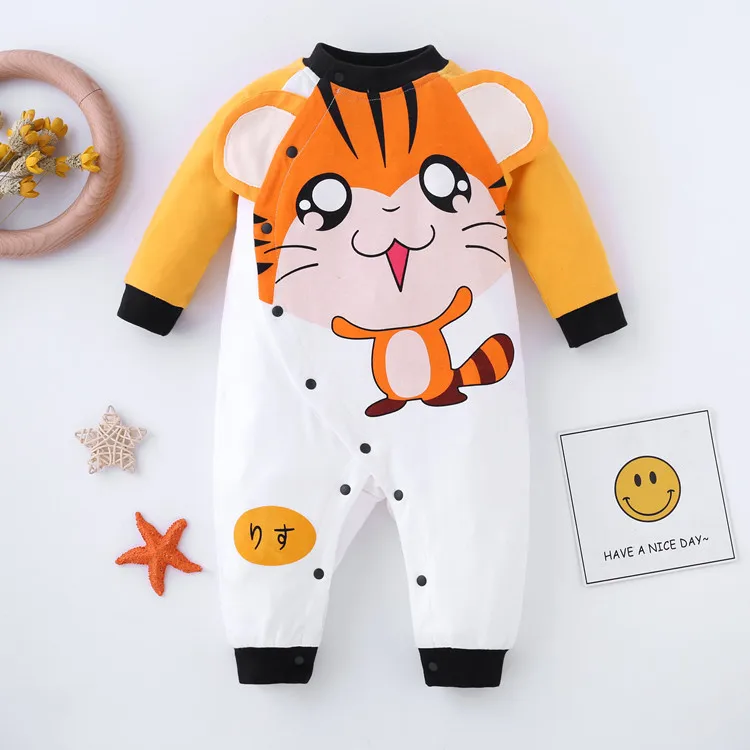 2022 Cotton Baby Boys Clothes Spring And Autumn Newborn Cartoon Romper Long Sleeve Climbing New Year Infant For Girls 0-24m Ins Baby Bodysuits for girl  Baby Rompers