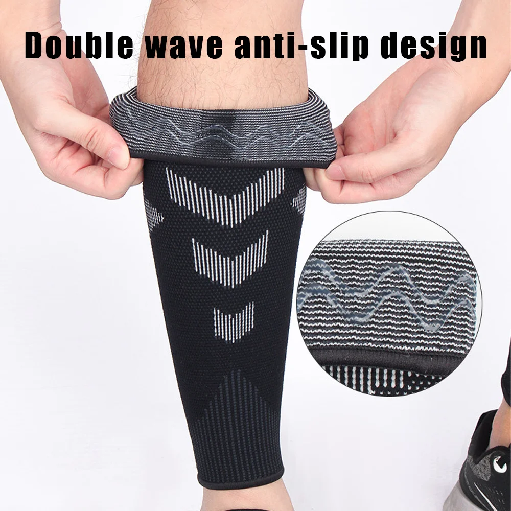 BraceTop 1 Pair Sports Calf Compression Sleeves, Leg Compression Socks for Runners, Shin Splint, Varicose Vein, Calf Pain Relief