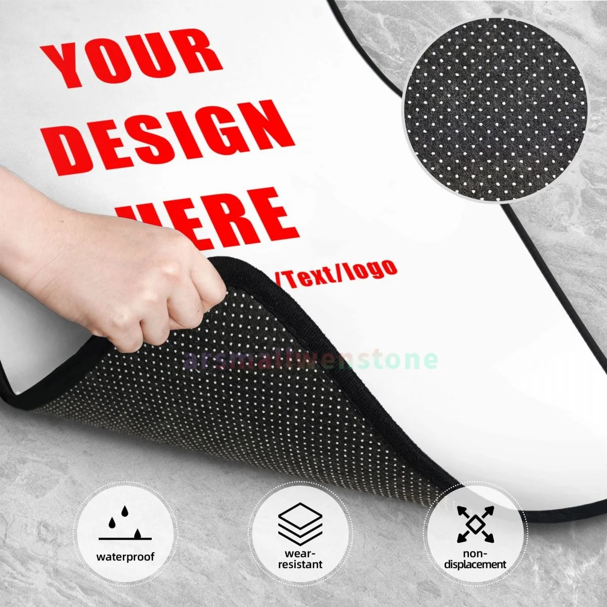 التصميم الخاص بك المطبوع لأرضية السيارة شديدة التحمل من المطاط الأمامي والخلفي لحماية أرضية السجاد تناسب معظم المركبات