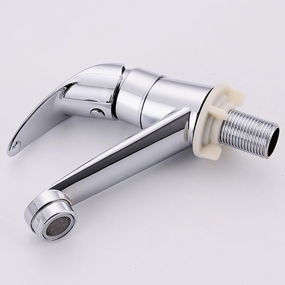 Kitchen Faucets Chrome Deck Mount Bathroom Basin Faucets Zinc Alloy Single Handle Single Cold Sink Water Tap