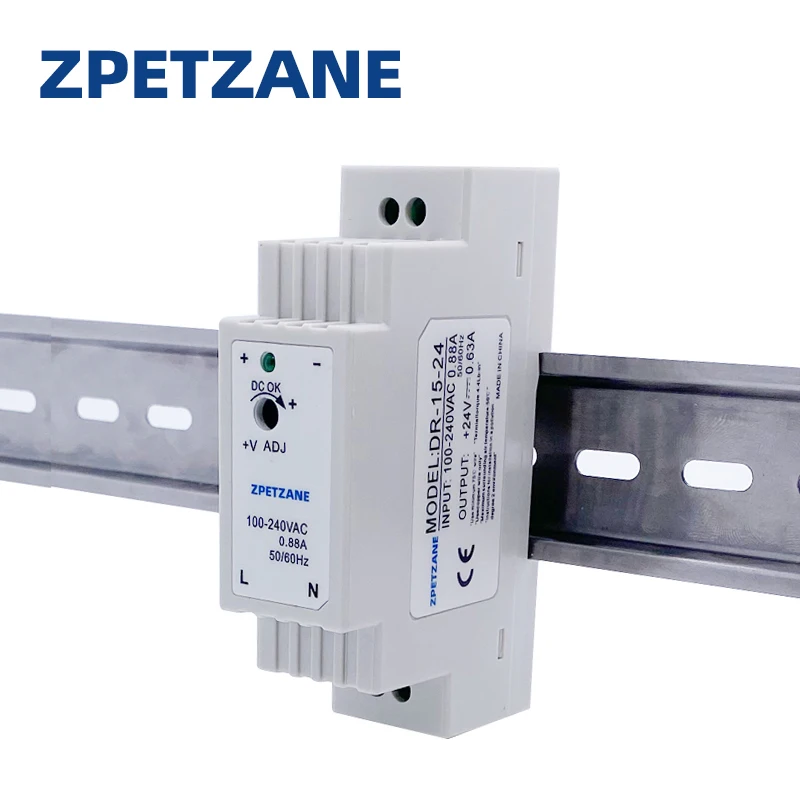 DR-15W Rail Mount Switch Power Supply, comutação