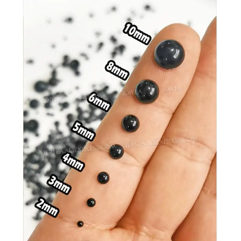 Jet Black Half Round Imitation Pearl Beads