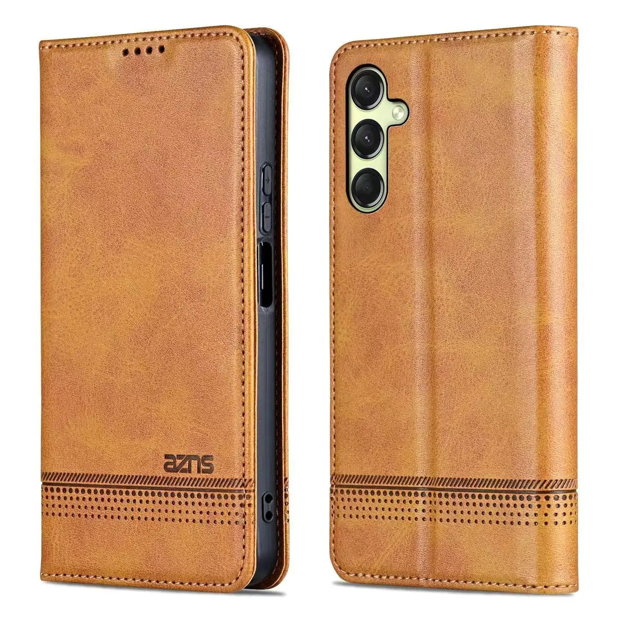 Vintage Minimalist Leather Flip Case - Skin-friendly Anti-drop Back Cover