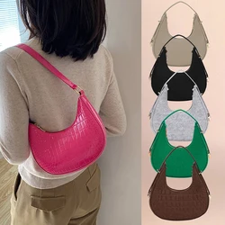 Vintage Fashionable Solid Color Niche Crescent Shoulder Bag Personalized Trend Atmosphere Underarm Versatile Luxury Bag Women