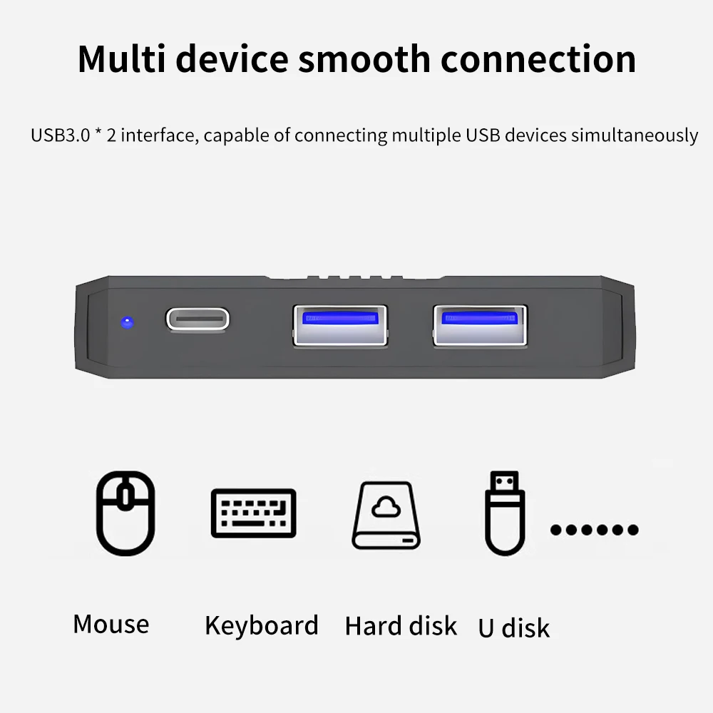 TISHRIC External Hard Drive Case 2'5 Sata To USB3.1 Type C Hard Disk Enclosure SD TF Card Reader Up To 6Gbps SSD Case For Gaming