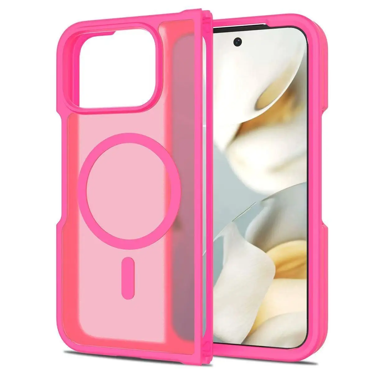 Stylish Magnetic Frosted Skin-Friendly Shockproof Case with Soft Border and Acrylic Cover