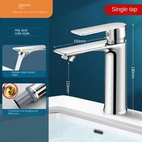 ก๊อกน้ำร้อนและเย็นอ่างล่างหน้าในครัวเรือนอ่างล่างหน้าอ่างล้างหน้าน้ำเย็นแบบเดี่ยวสำหรับอ่างล้างหน้าการค้าต่างประเทศ 6