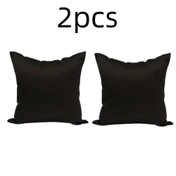 Luxurious Satin Pillowcase - Silky Smooth Cushion Cover - 40x40CM (Black 2pcs)