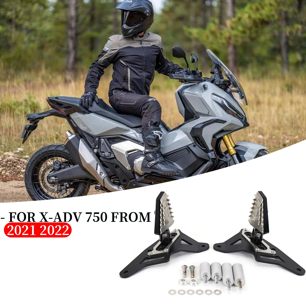 

For Honda XADV X-ADV 750 X-ADV750 Xadv750 2021 2022 Motorcycle Passenger Rear Folding Footrests Foot Pegs Pedal Pads Stand Kit