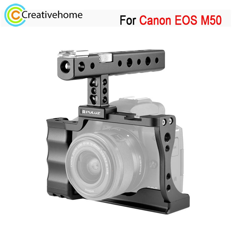 

Держатель PULUZ для видеокамеры Canon EOS M50, металлический стабилизатор рамы с ручкой и холодным башмаком