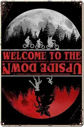 Retro Metal Tin Sign - Welcome to The Upside Down Wall Decor for Home and Business Spaces