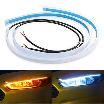 2 PCS DRL Car Flexible LED Daytime Running Lights Turn Signal Lamp Headlight Waterproof 30cm 45cm 60cm White Red Yellow Blue 1